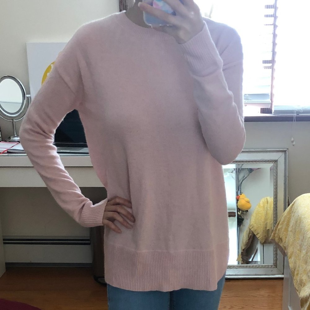 H&M Conscious Pink Sweater with Gold Zipper